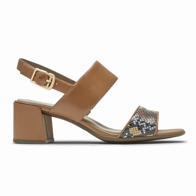 Salto Alto Rockport Total Motion Alaina Two Strap Mulher Marrom PT-26948